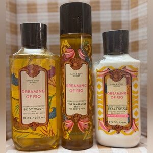NEW B&BW Dreaming of Rio 3 piece set; includes body lotion, body wash, fragrance